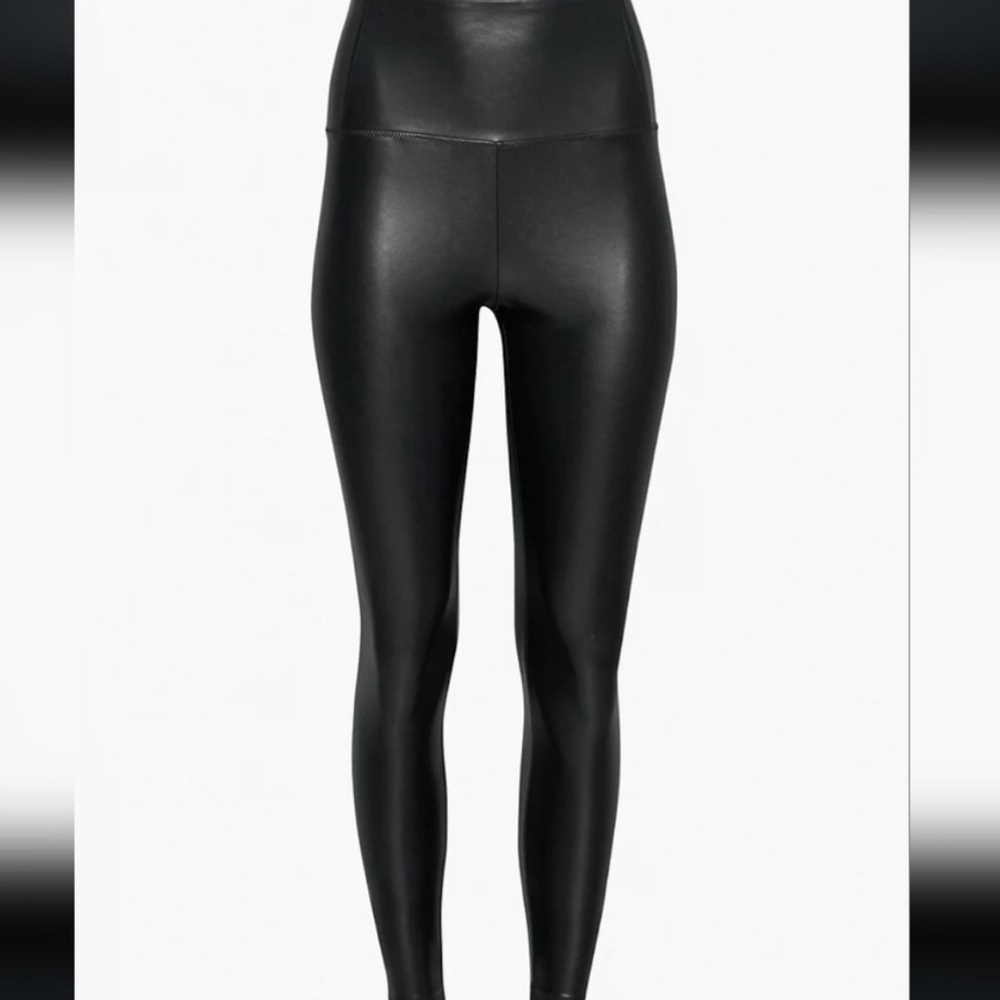 SzS Wilfred Free Daria Faux Vegan Leather High Rise Black Leggings. - Picture 4 of 11
